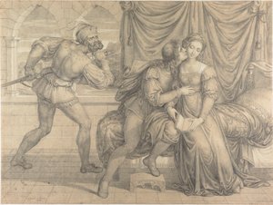 Paolo and Francesca, Surprised by Gianciotto Malatesta by Joseph Anton Koch