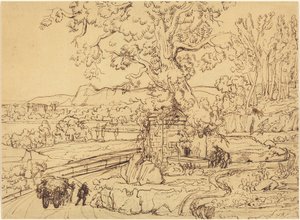 The Roman Campagna with an Ancient Fountain by Joseph Anton Koch