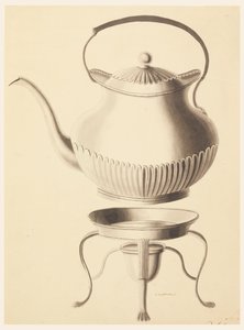 Design for a Water Kettle with Stand by Joseph Anton Seethaler Ii