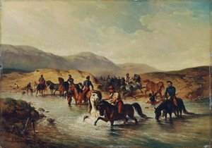 French Cavalry in the Horse Pond by Joseph Anton Strassgschwandtner