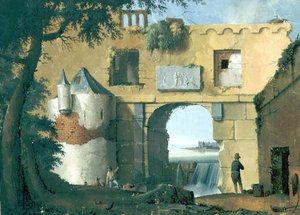 Ruins in an Italian landscape