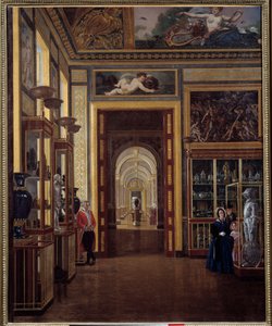 The Jewelry Room at the Louvre and the Enfilade of the Charles X Rooms by Joseph Auguste