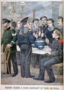 Russian Marines Eating Paiki in Paris by Joseph Belon