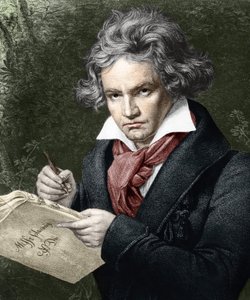 Ludwig van Beethoven, Composing la Missa Solemnis, after Karl Joseph Stieler by Joseph Carl (after) Stieler