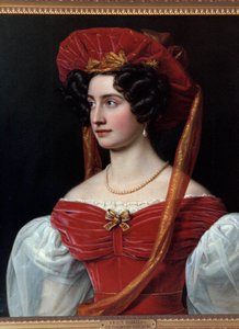 Portrait of Woman with Red Hat by Joseph Carl Stieler