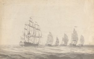 Six Battleships Tacking in Heavy Seas by Joseph Cartwright