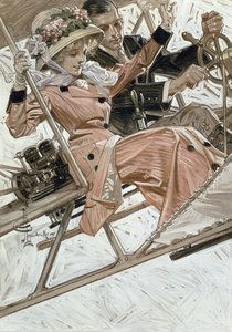 Man and Woman in Airplane