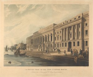 A South View of the New Customs House by Joseph Constantine Stadler