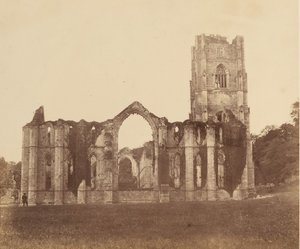 Fountains Abbey. The Chapel of the Nine Altars, Exterior, 1850s by Joseph Cundall