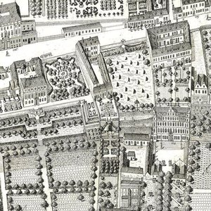 Detail of a Map of Vienna showing 135 Alsergrund where Mozart and his family lived during 1788