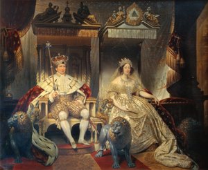 Christian VIII (1786-1848) and Queen Caroline Amalie (1796-1881) in Coronation Robes