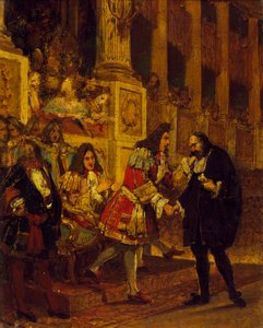 Pierre Corneille being received by Grand Conde by Joseph Desire Court