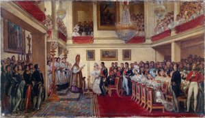 The marriage of King Leopold I to the Princess of Orleans, between 1833 and 1837 by Joseph Desire Court