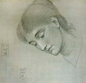 Head Study of a Girl Looking Down