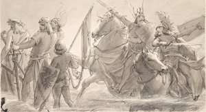 Germans Marching into Battle by Joseph Eugen Hörwarter