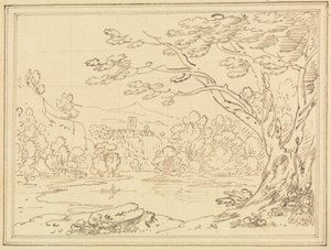 Landscape with Trees by a Lake