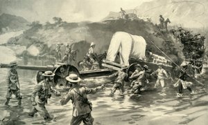 Taking the 4.7 Naval Gun Across The Tugela, 1900 by Joseph Finnemore