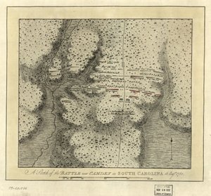 Battle near Camden in South Carolina by Joseph Frederick Wallet DesBarres