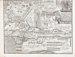 Map of the Battle of Poltava on 27 June 1709 by Joseph Friedrich Leopold