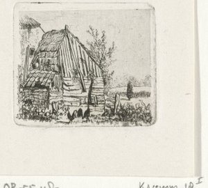 Chickens by a Barn by Joseph Hartogensis