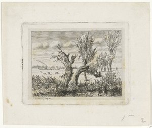 Landscape with Pollard Willows by Joseph Hartogensis