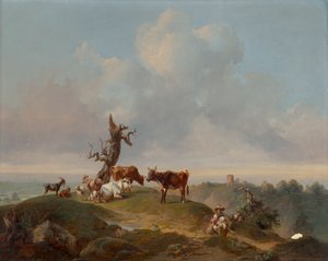 Cows and Goats in the Pasture by Joseph Heicke