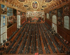 The Interior of the Sala Maggior Consiglio, The Doge