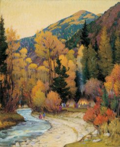 Apache Camp in Hondo Canyon by Joseph Henry Sharp