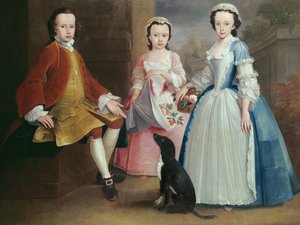 Sara, Anna and Evan Davies with their Dog