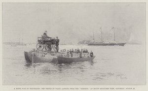A Novel Way of Travelling, the Prince of Wales landing from the Osborne at Mount Edgcumbe Park, Saturday, 27 August