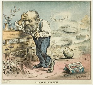 It Makes Him Sick, from Puck by Joseph Keppler