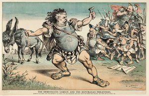 The Democratic Samson and the Republican Philistines, from Puck