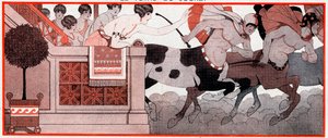 What was, in the Olympian period, Le Prix de Diane - The Last Hundred Metres - illustration from la Vie Parisienne, 1927
