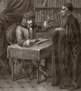 Voltaire and a Priest (Engraving by Joseph Lante)
