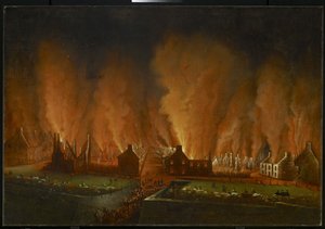 The Fire in the Saint-Jean Quarter, Seen Looking Westward by Joseph Légaré