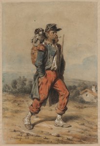 Soldier with Dog, 1853 by Joseph Louis Hippolyte Bellange