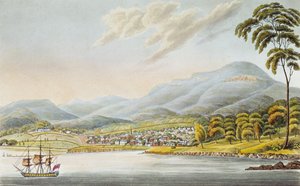View of Hobart Town by Joseph Lycett
