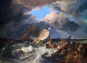 Calais Pier with French Poissards Preparing for Sea: an English Packet Arriving