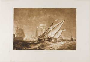 Entrance of Calais Harbour, Plate 55 from Liber Studiorum
