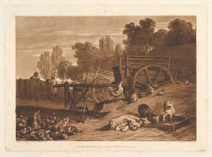 The Farm-Yard with the Cock, Liber Studiorum, Part IV, Plate 17