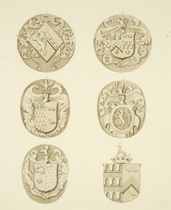 Coats of arms on gravestones in St Mary Redcliffe