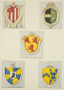Five Coats of Arms from Monuments in Temple Church