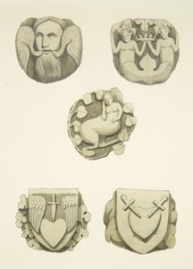 Five Groin Stones in Ceiling on Entering the North Door of Bristol Cathedral