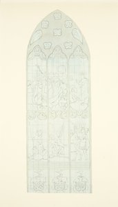 Stained glass window at east end of the south aisle of Bristol Cathedral