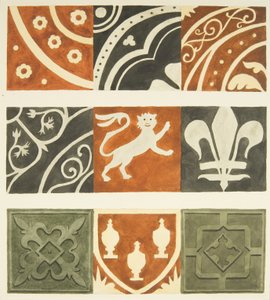 Tiles in vestry room and various parts of Bristol Cathedral floor