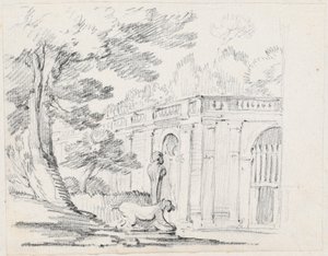 Loggia and Statuary in an Italian Garden by Joseph Marie Vien