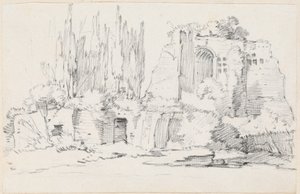 Roman Ruins with a Stand of Cypresses by Joseph Marie Vien