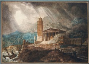 A Capriccio of a Roman Port during a Storm by Joseph Michael Gandy