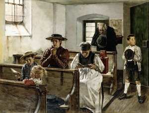 A Family in Prayer by Joseph Molitor Von Muhlfeld