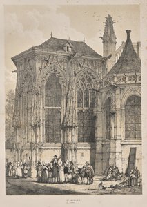 Architecture of the Middle Ages: St. Jacques, Dieppe, East End, Exterior by Joseph Nash